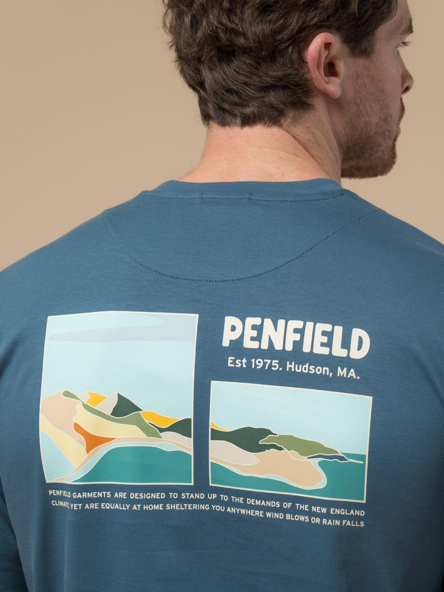 Product image 6 of 11, which shows Penfield Block Landscape Graphic Cotton T-Shirt , Blue Fusion, S