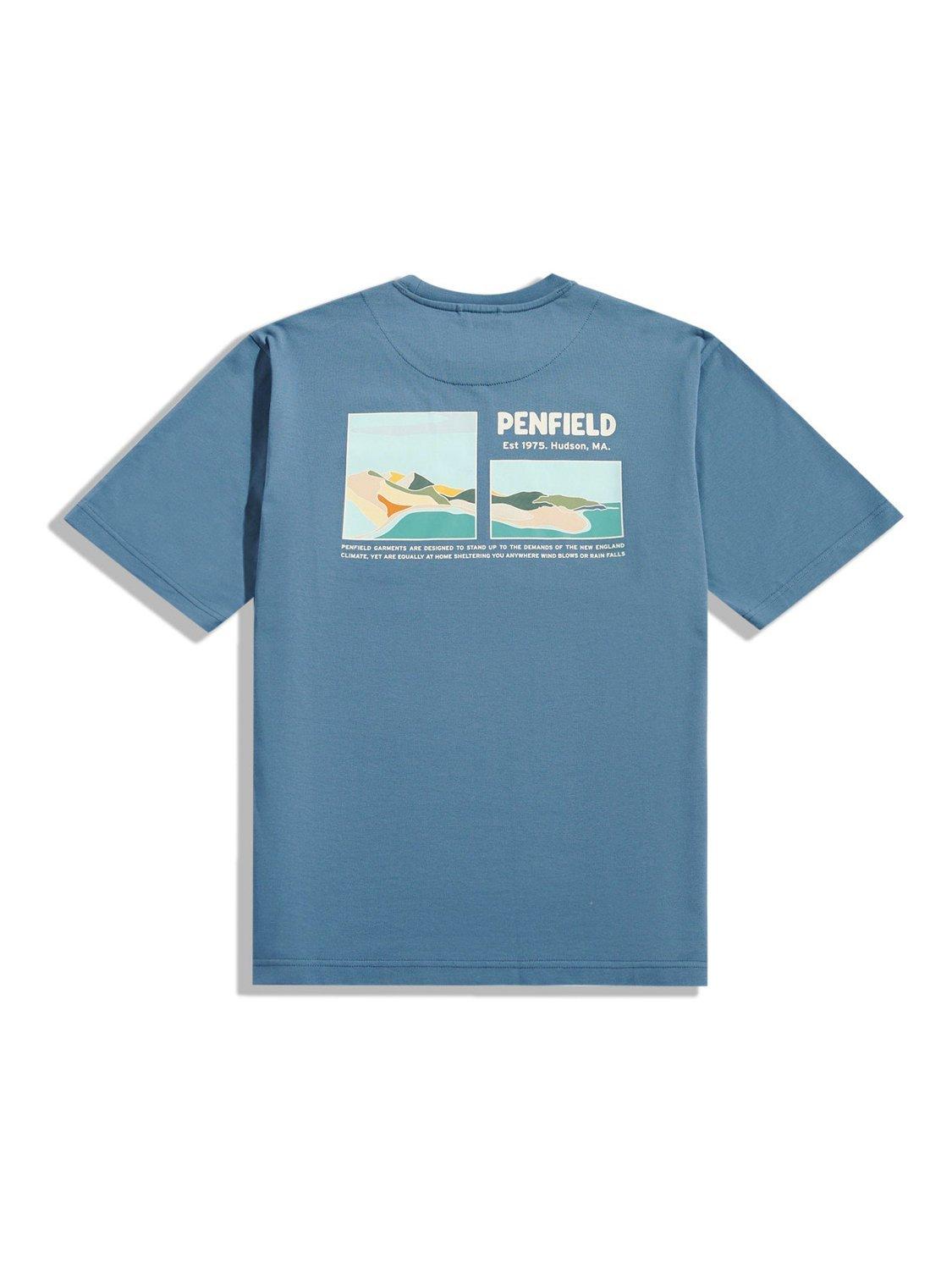 Product image 8 of 11, which shows Penfield Block Landscape Graphic Cotton T-Shirt , Blue Fusion, S