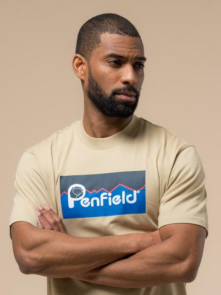 Penfield Large Original Logo Cotton T-Shirt, Fields Of Rye - view 2, Fields Of Rye