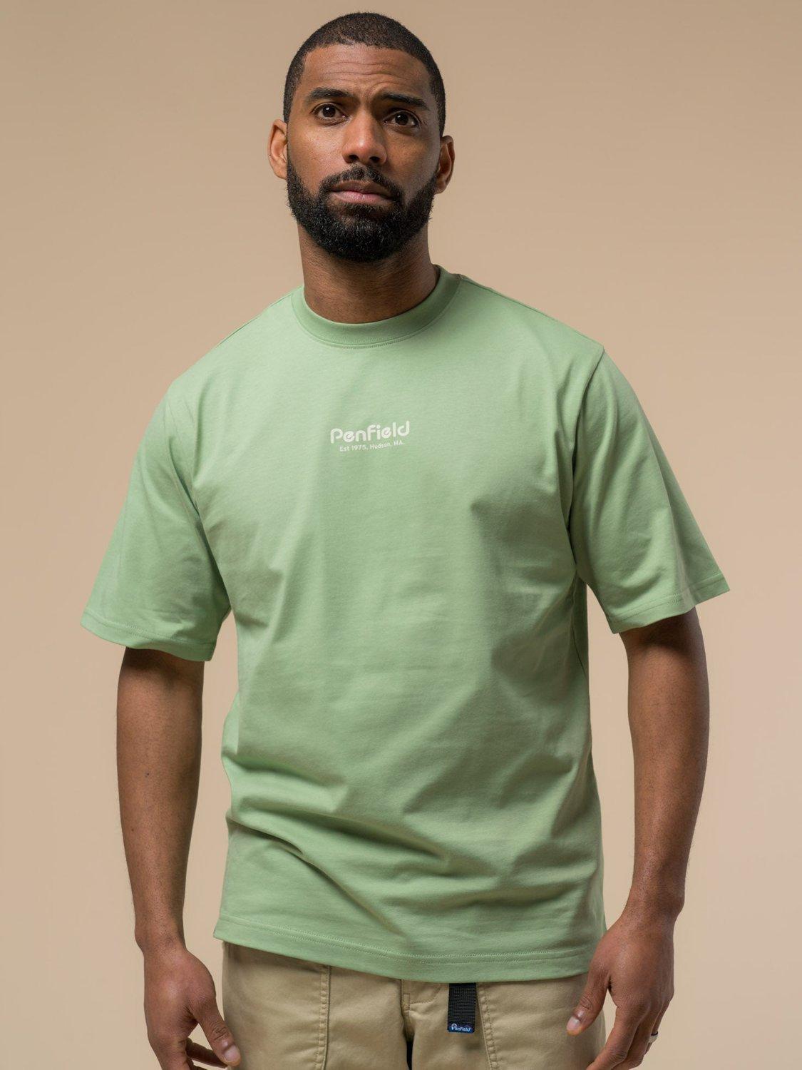 Product image 1 of 10, which shows Penfield Pocket Circle Landscape Graphic Cotton T-Shirt, Mistletoe, S