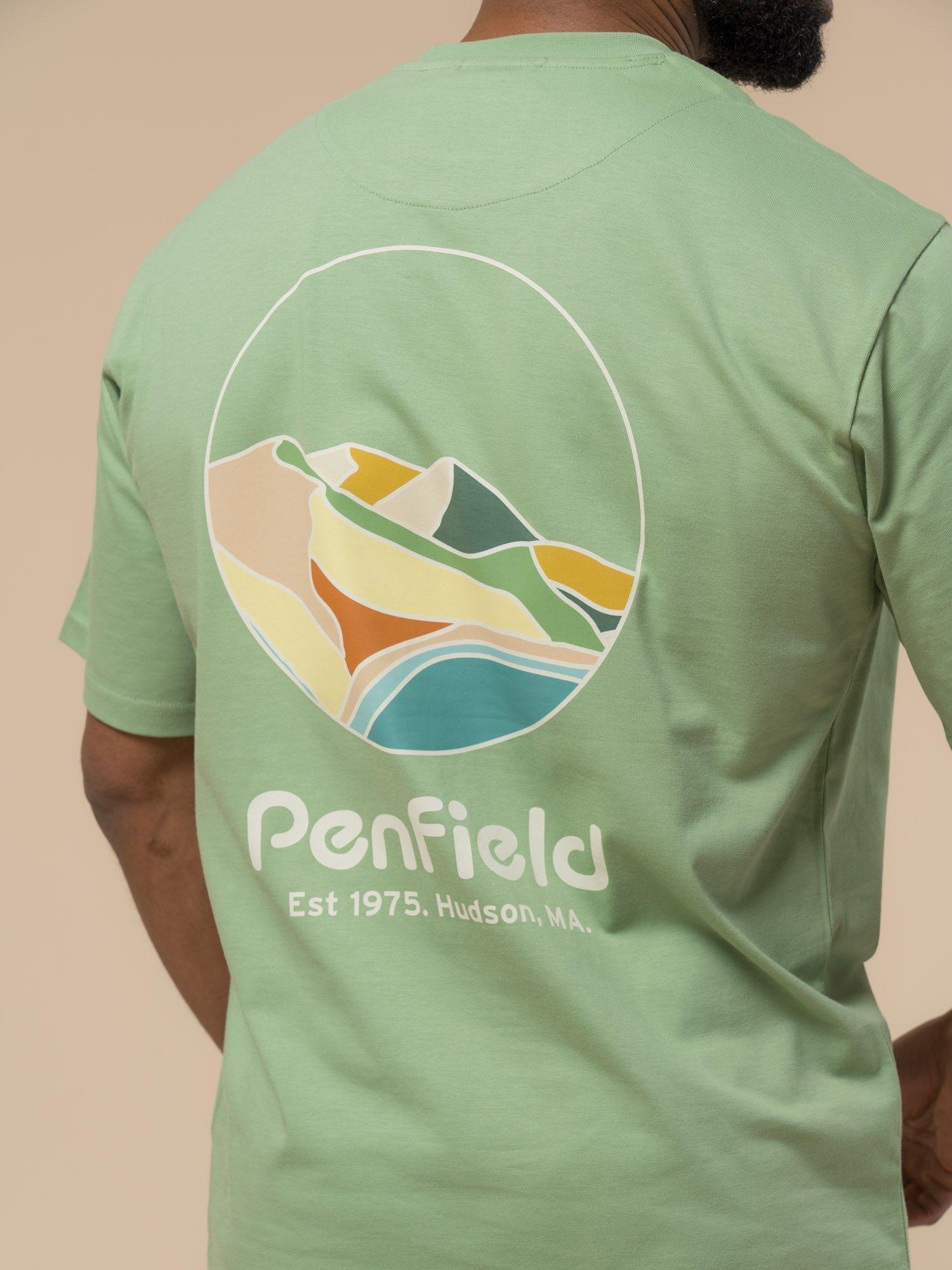 Product image 4 of 10, which shows Penfield Pocket Circle Landscape Graphic Cotton T-Shirt, Mistletoe, S