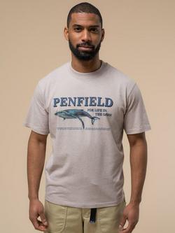 Penfield Cotton Retro Whale Print T-Shirt, Cloud Grey, Cloud Grey