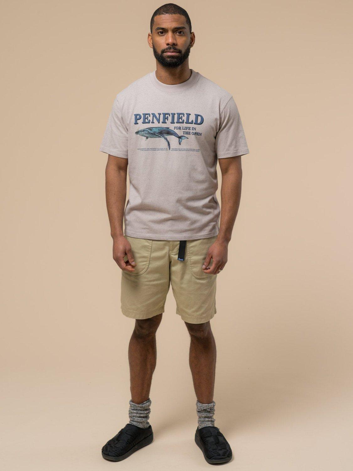 Product image 3 of 9, which shows Penfield Cotton Retro Whale Print T-Shirt, Cloud Grey, S