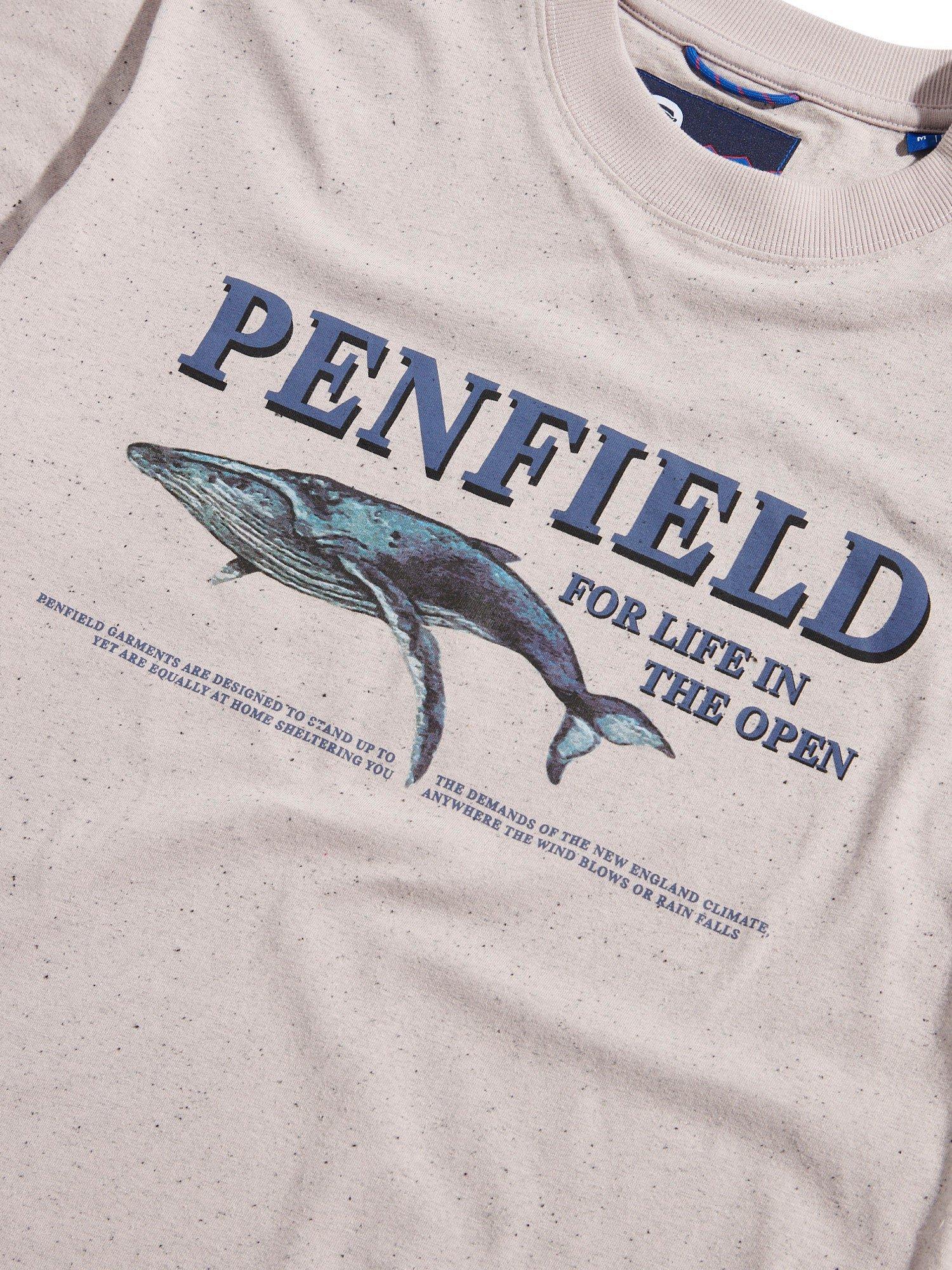 Product image 8 of 9, which shows Penfield Cotton Retro Whale Print T-Shirt, Cloud Grey, S