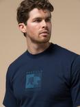 Penfield Cotton Contrast Stripe Bear Graphic T-Shirt, Navy Blazer
