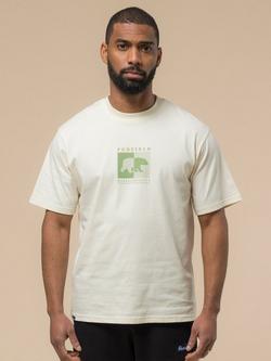 Penfield Cotton Contrast Stripe Bear Graphic T-Shirt, Vanilla Ice, Vanilla Ice