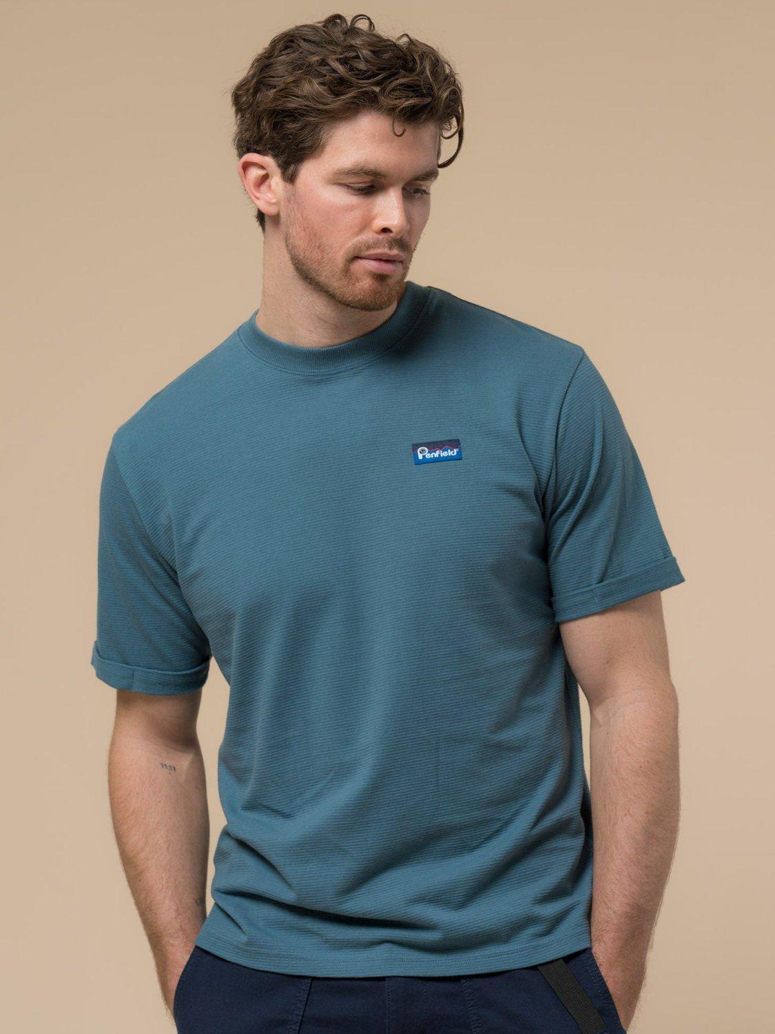 Product image 1 of 5, which shows Penfield Cotton Textured T-Shirt, Blue Fusion, S