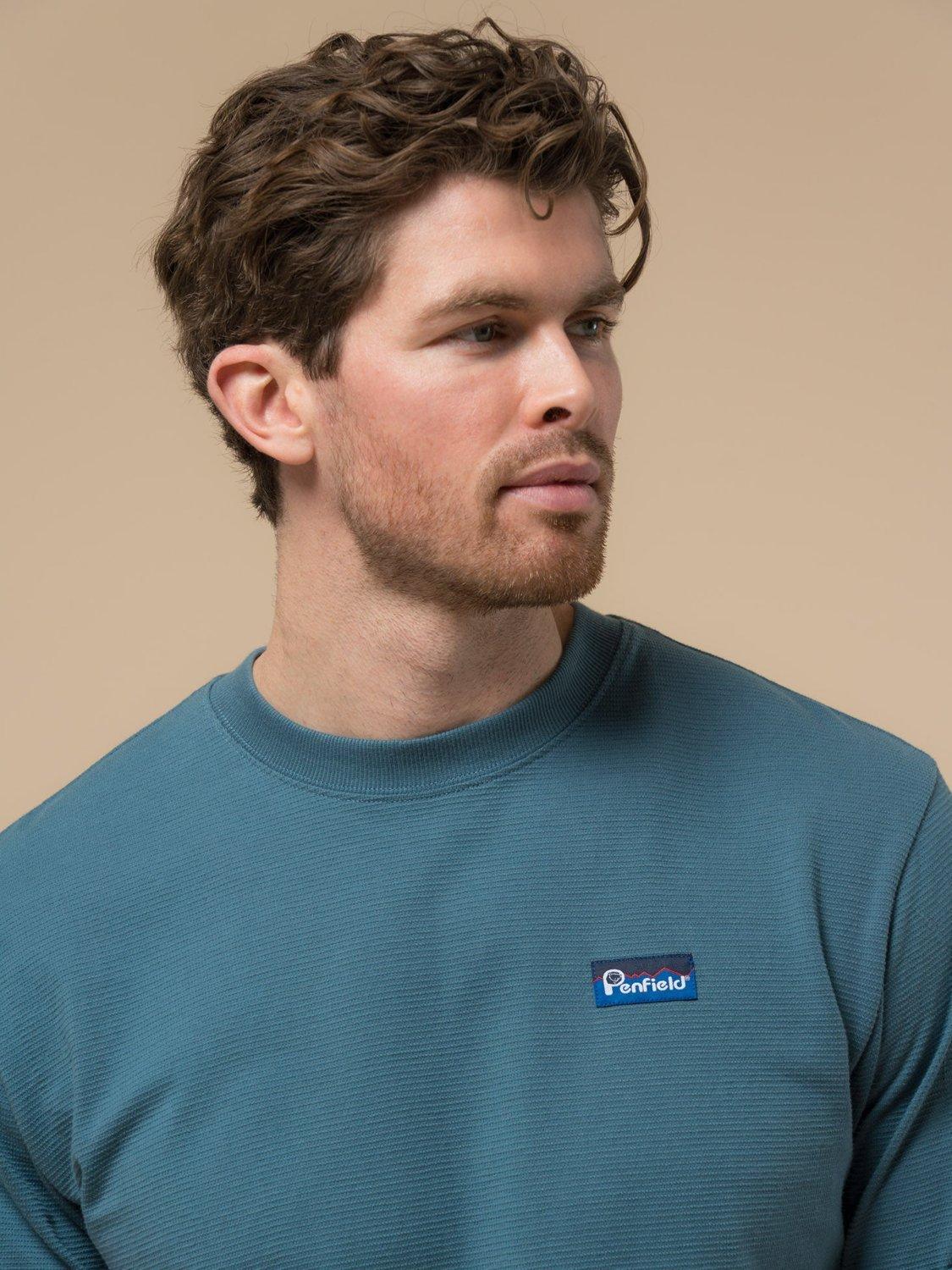 Product image 2 of 5, which shows Penfield Cotton Textured T-Shirt, Blue Fusion, S