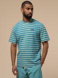 Penfield Cotton Textured Stripe T-Shirt, Dusty Turquoise