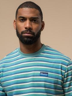 Penfield Cotton Textured Stripe T-Shirt, Dusty Turquoise - view 2, Dusty Turquoise