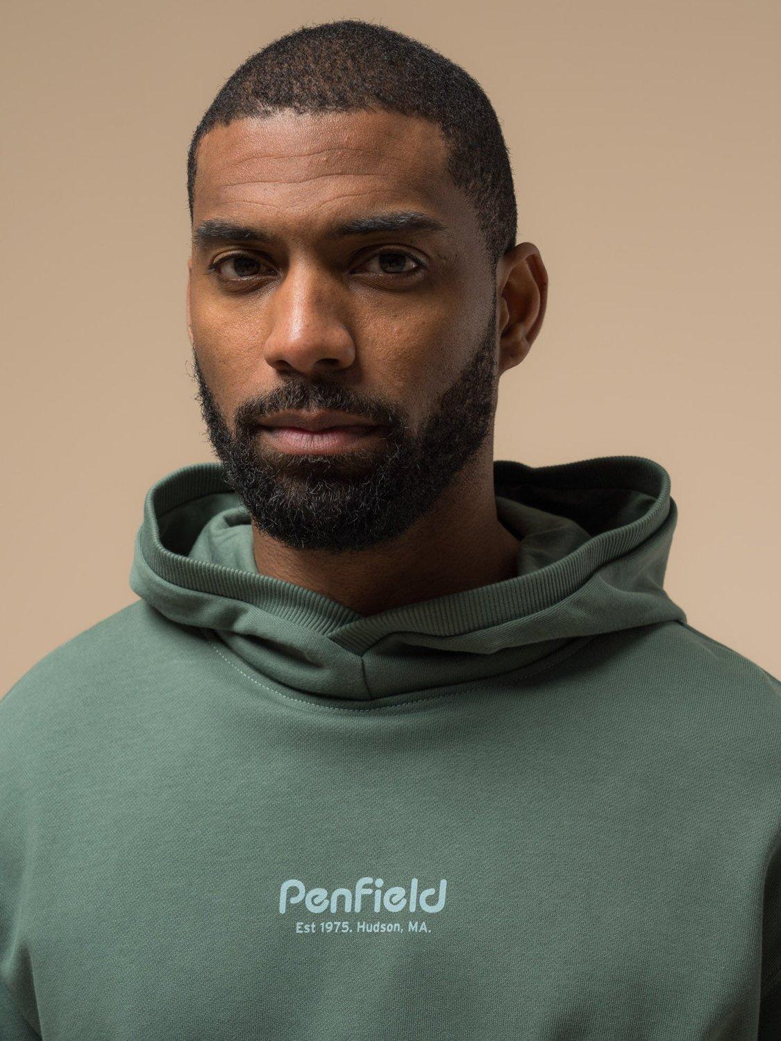 Product image 2 of 10, which shows Penfield Circle Landscape Cotton Hoodie, Dark Forest, S