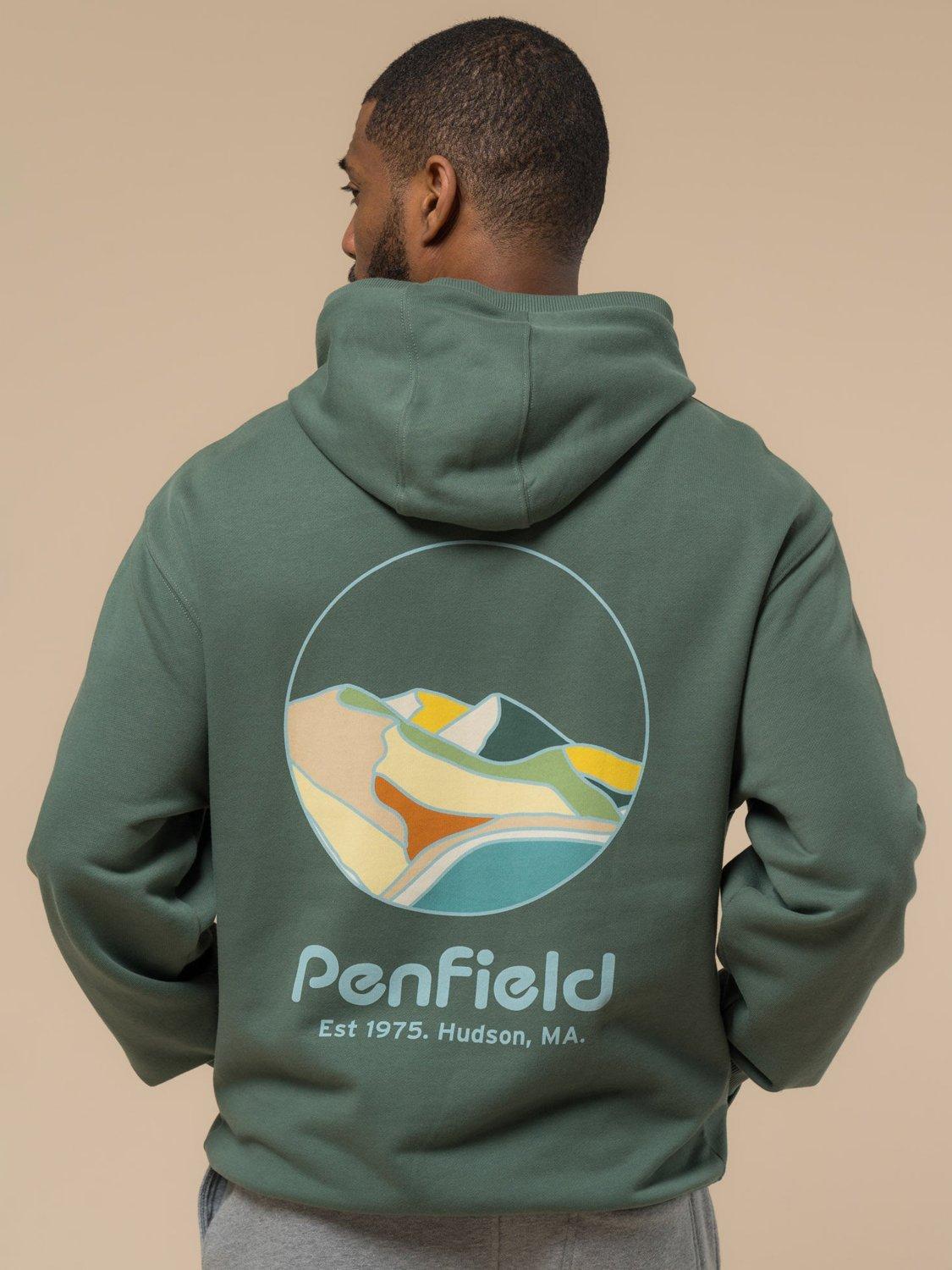 Product image 4 of 10, which shows Penfield Circle Landscape Cotton Hoodie, Dark Forest, S