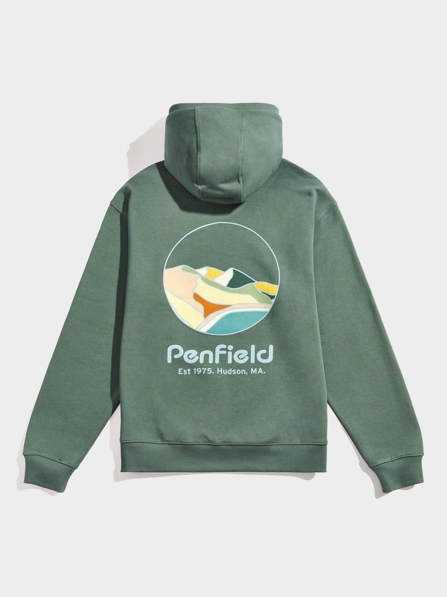 Product image 9 of 10, which shows Penfield Circle Landscape Cotton Hoodie, Dark Forest, S