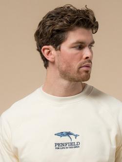Penfield Embroidered Whale Cotton Jumper - view 2, Vanilla Ice