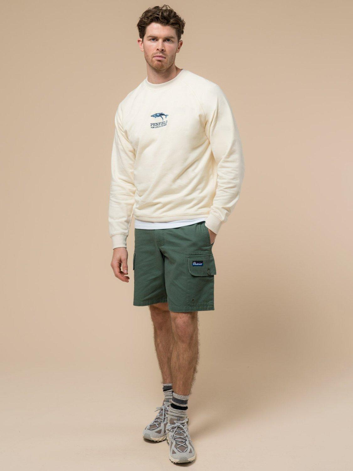 Product image 3 of 8, which shows Penfield Embroidered Whale Cotton Jumper, Vanilla Ice, S