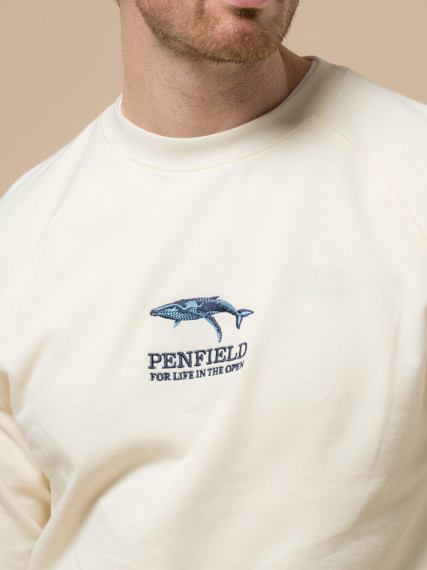 Product image 5 of 8, which shows Penfield Embroidered Whale Cotton Jumper, Vanilla Ice, S