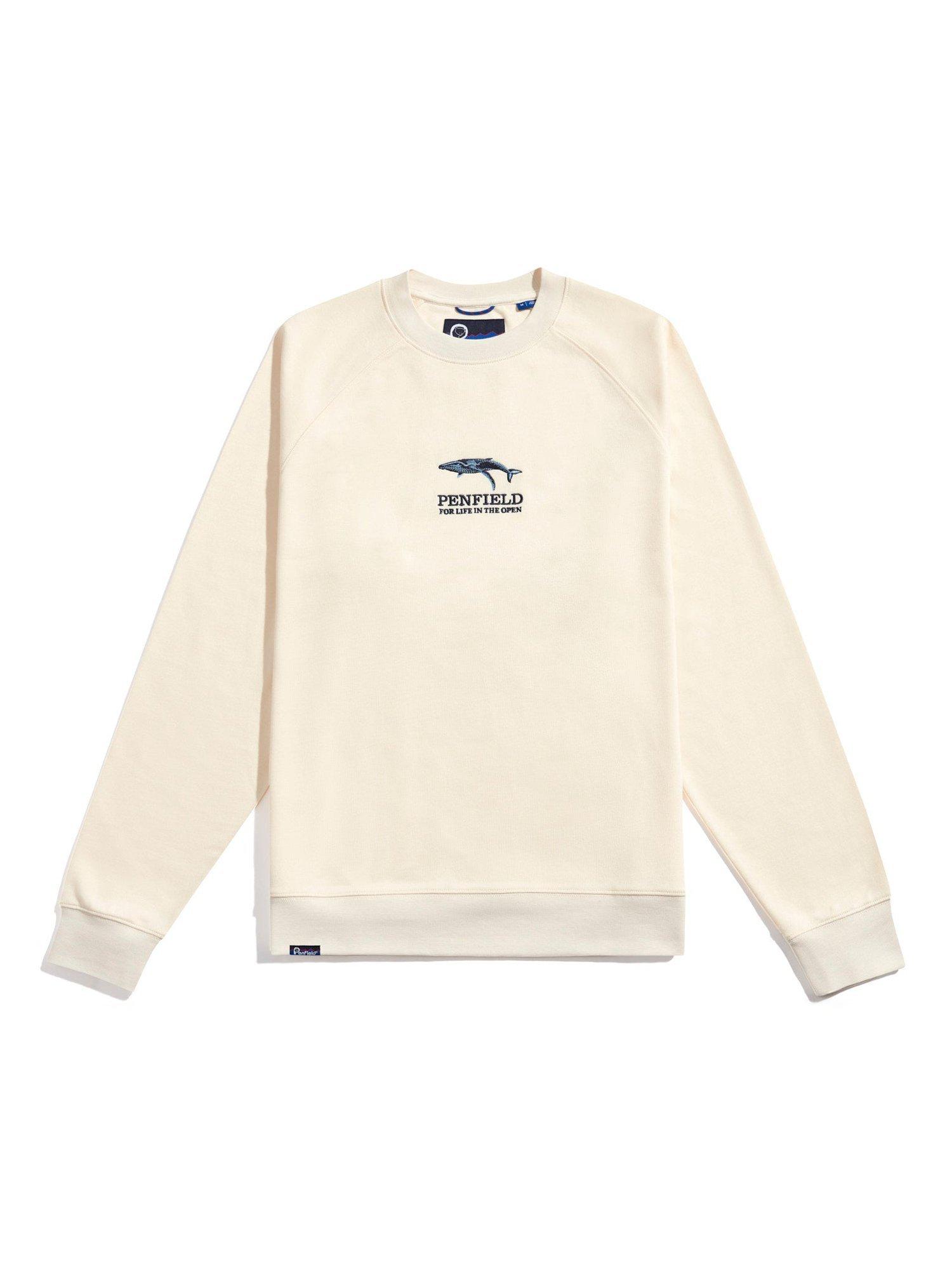 Product image 6 of 8, which shows Penfield Embroidered Whale Cotton Jumper, Vanilla Ice, S
