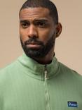 Penfield Textured Stripe Half Zip Funnel Neck Top, Mistletoe