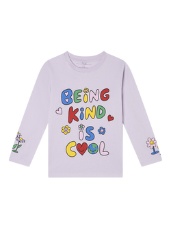Stella McCartney Kids Kids' Cotton Jersey Being Kind T-Shirt, Purple