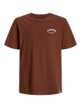 Jack & Jones Kids' Cotton Short Sleeved Graphic T-Shirt, Burnt Henna