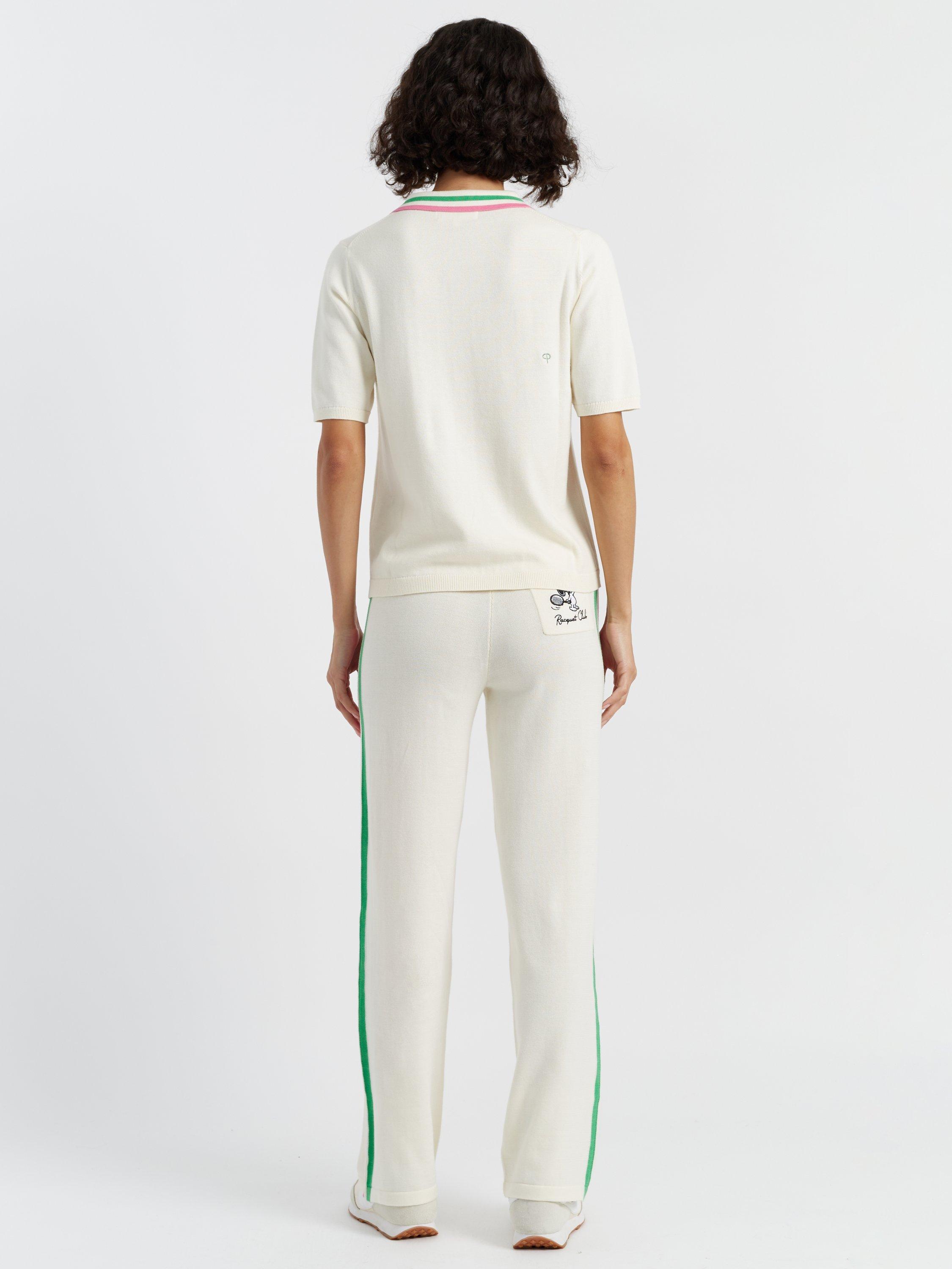Product image 2 of 3, which shows Chinti & Parker Peanuts Racquet Club Polo Shirt, Cream/Multi, XS