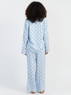 Chinti & Parker X Laura Whitmore Paradise Print Wide Leg Trousers - view 2, Sky Blue