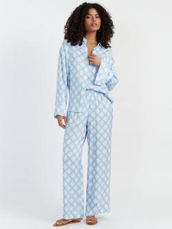 Chinti & Parker X Laura Whitmore Paradise Print Shirt, Sky Blue