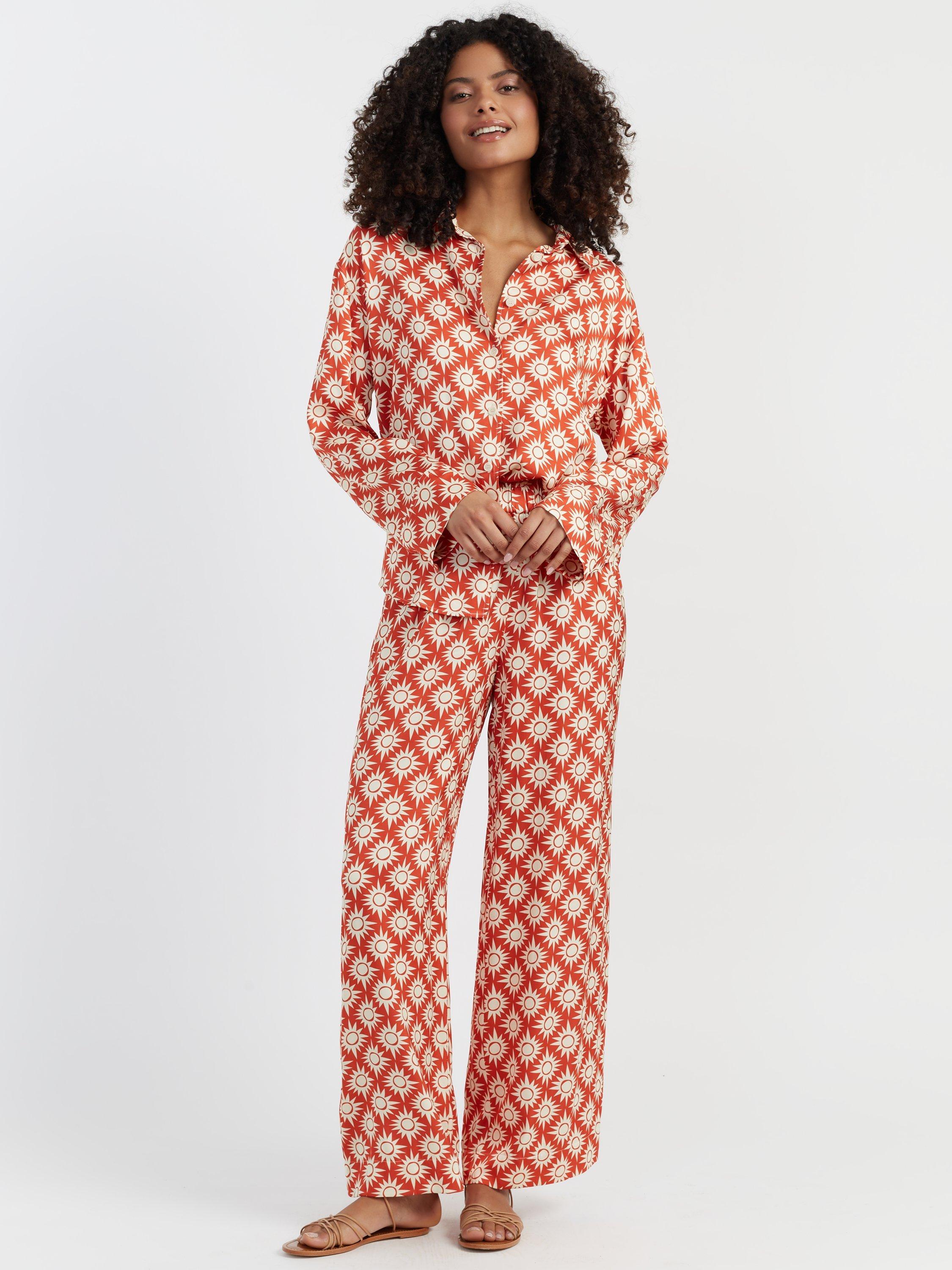 Product image 1 of 3, which shows Chinti & Parker X Laura Whitmore Paradise Print Shirt, Terracotta, 6