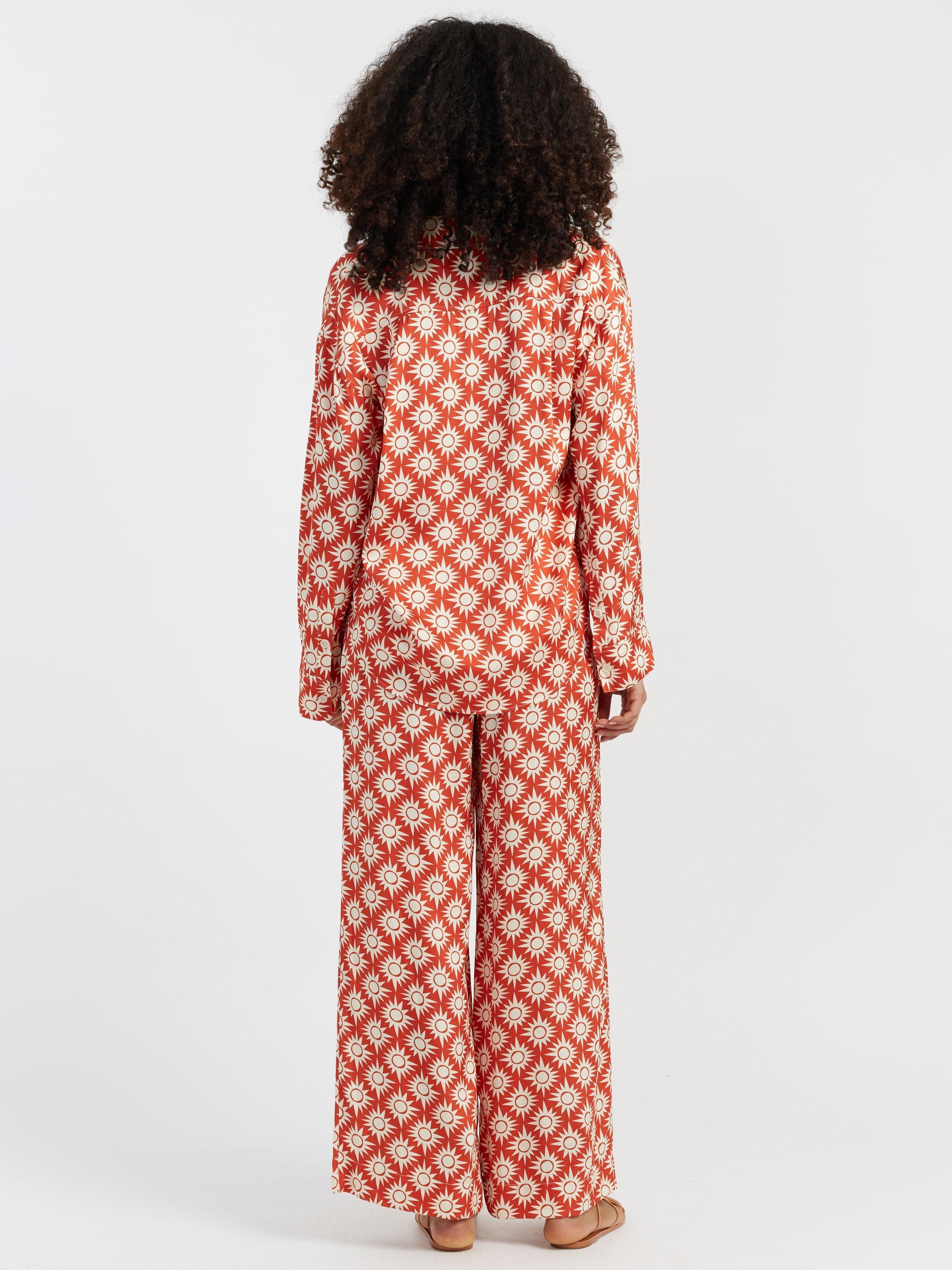 Product image 2 of 3, which shows Chinti & Parker X Laura Whitmore Paradise Print Shirt, Terracotta, 6