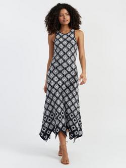 Chinti & Parker X Laura Whitmore Sunflower Jacquard Flared Maxi Dress, Black, Black
