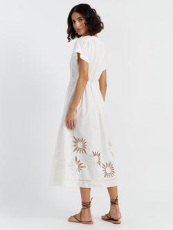 Chinti & Parker Broderie Cotton Empire Line Midi Dress - view 2, Cream