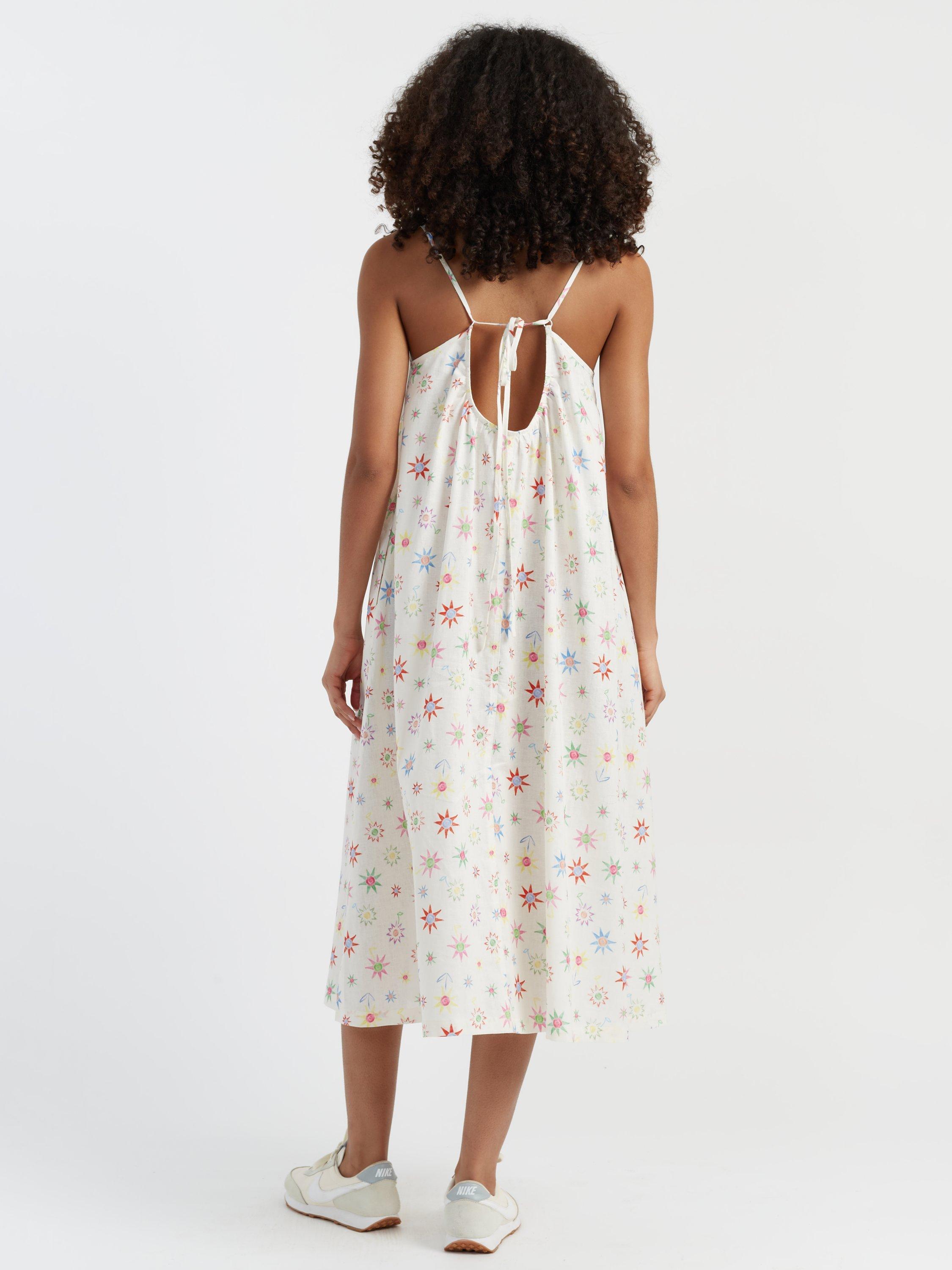 Product image 3 of 4, which shows Chinti & Parker Etoile Linen Blend Sun Dress, Cream, 6