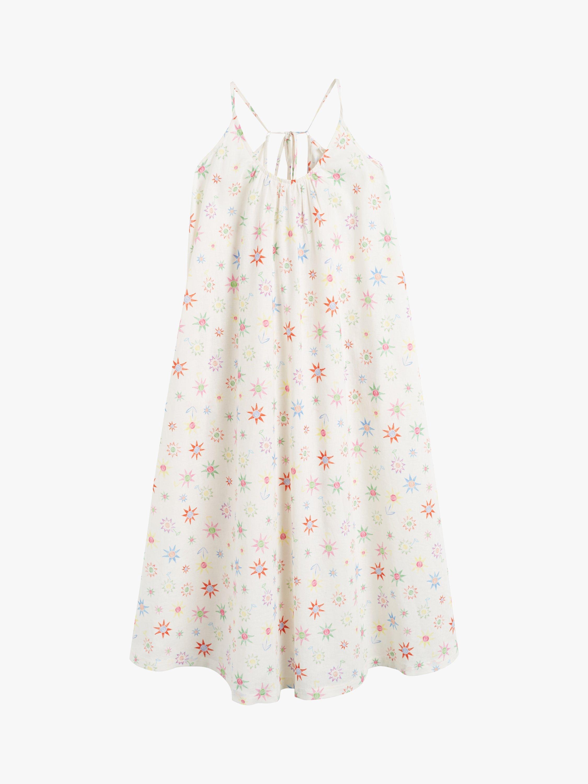 Product image 4 of 4, which shows Chinti & Parker Etoile Linen Blend Sun Dress, Cream, 6