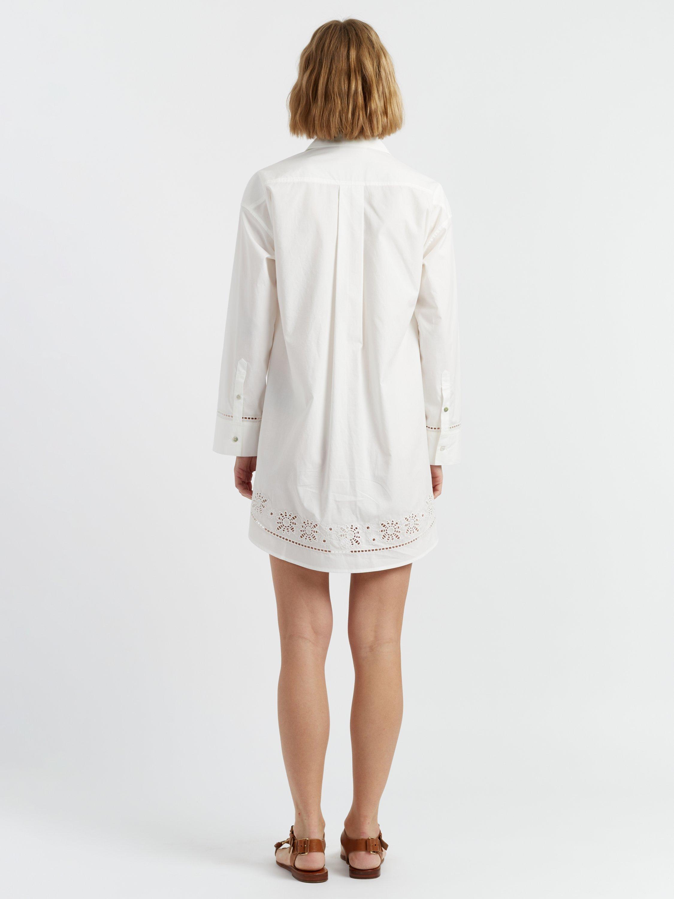 Product image 2 of 4, which shows Chinti & Parker Broderie Anglaise Shirt Dress, Cream, 6