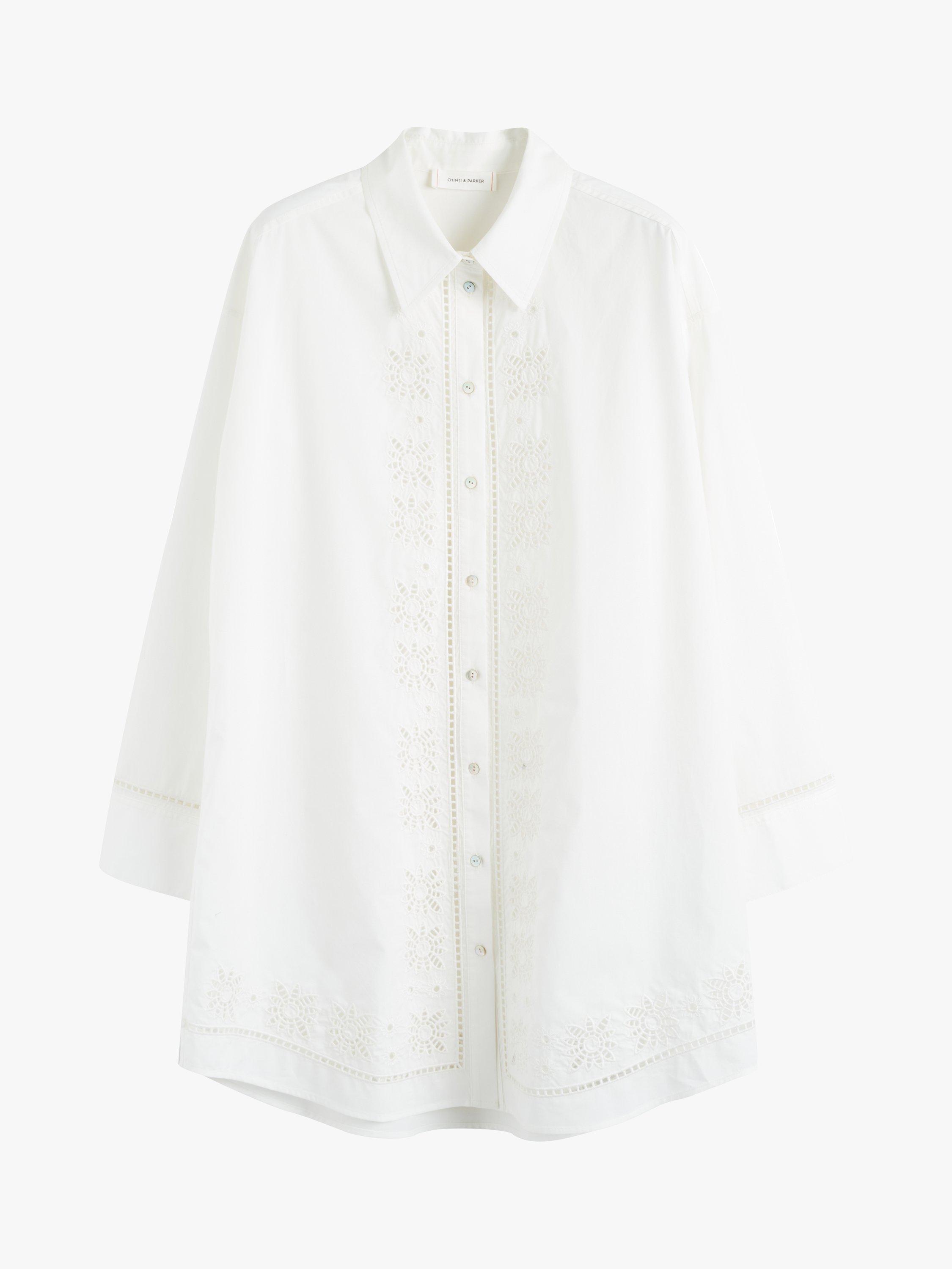 Product image 4 of 4, which shows Chinti & Parker Broderie Anglaise Shirt Dress, Cream, 6