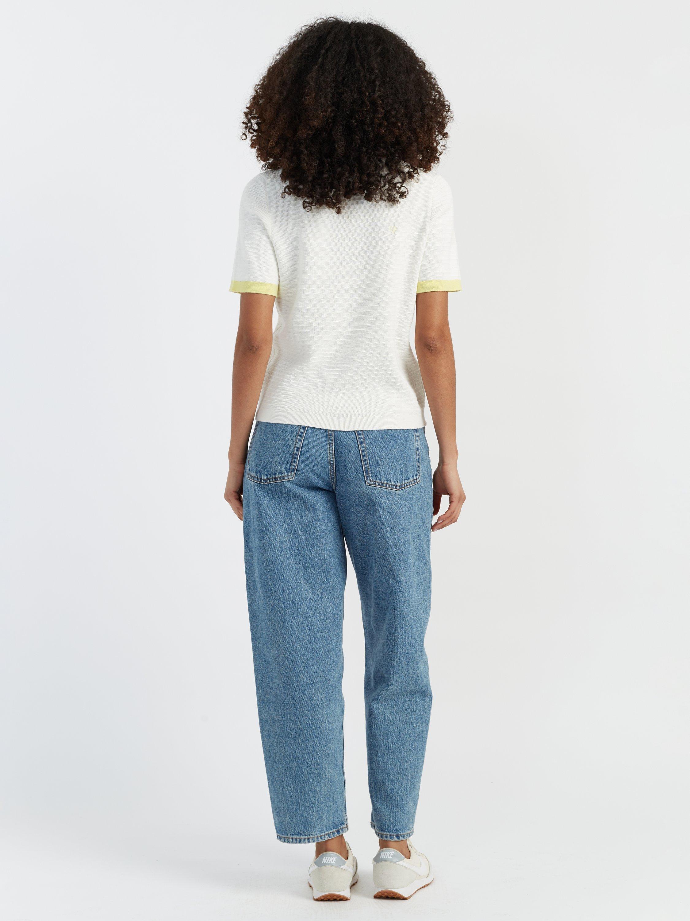 Product image 2 of 3, which shows Chinti & Parker Cotton Heart Breton T-Shirt, Cream/Multi, XS