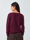 John Lewis V-Neck Cashmere Jumper, Burgundy