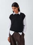 John Lewis Cashmere Sleeveless Knit Vest, Black