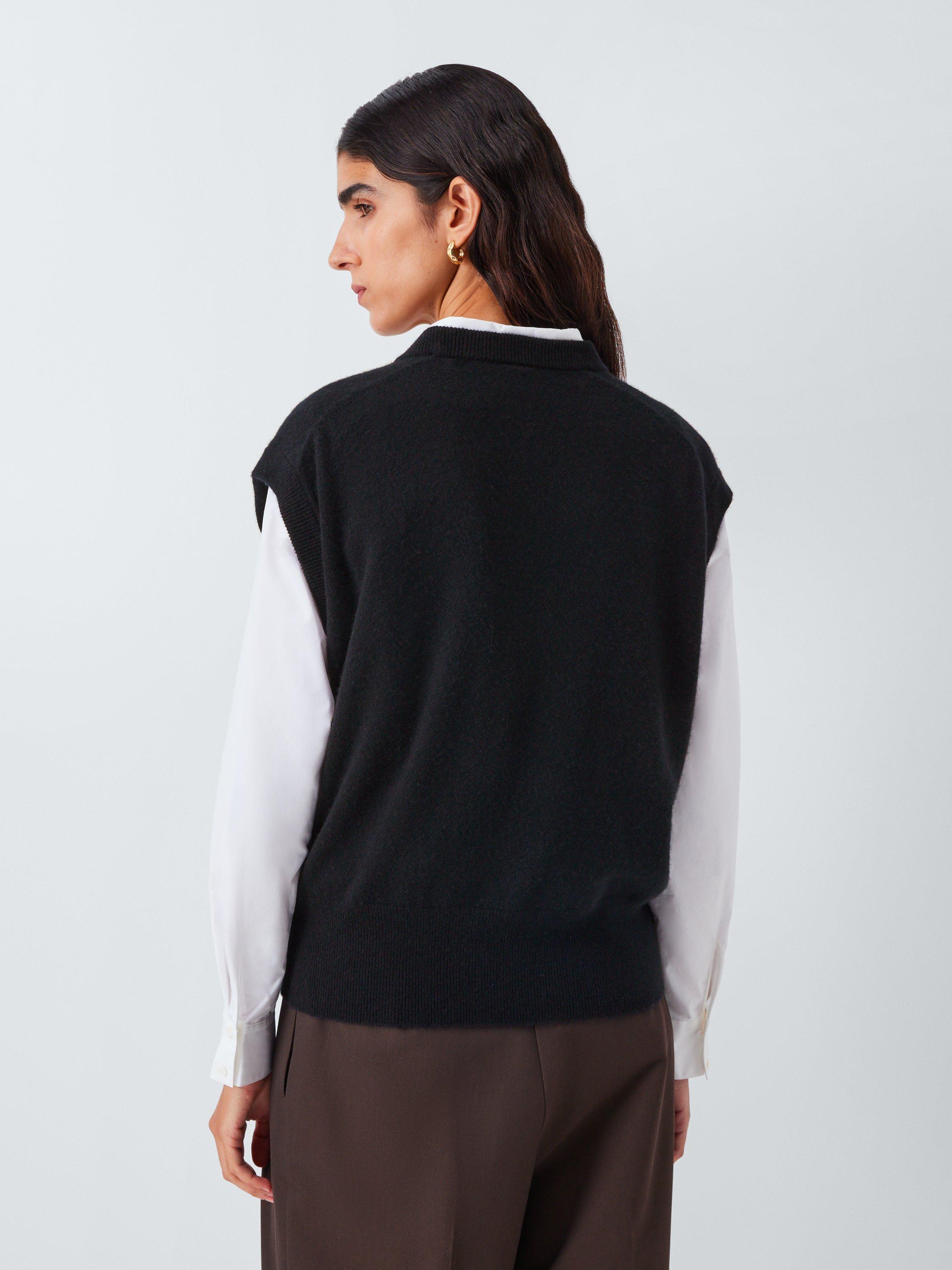 Product image 2 of 7, which shows John Lewis Cashmere Sleeveless Knit Vest, Black, M