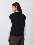 John Lewis Cashmere Sleeveless Knit Vest, Black