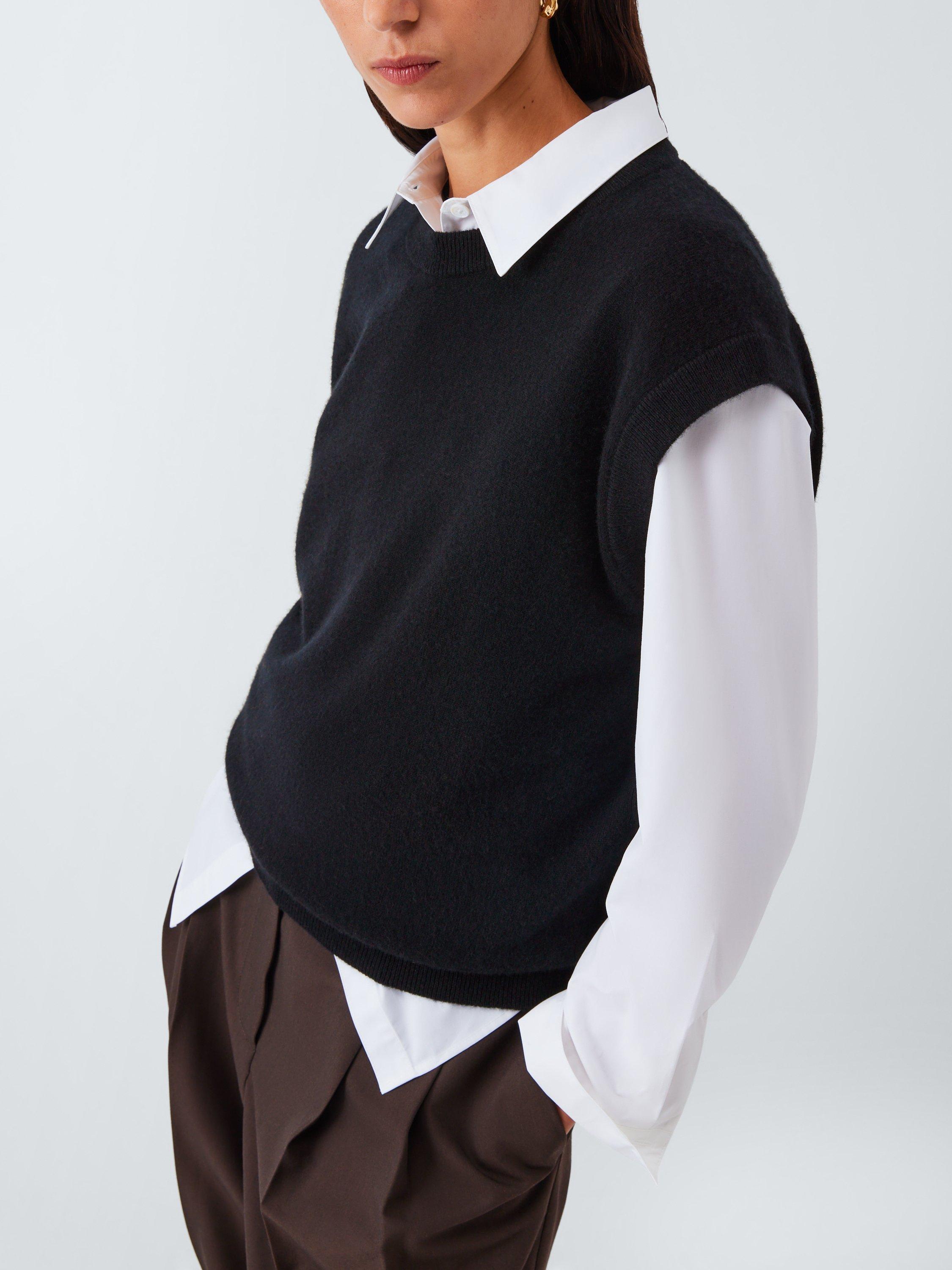 Product image 7 of 7, which shows John Lewis Cashmere Sleeveless Knit Vest, Black, M