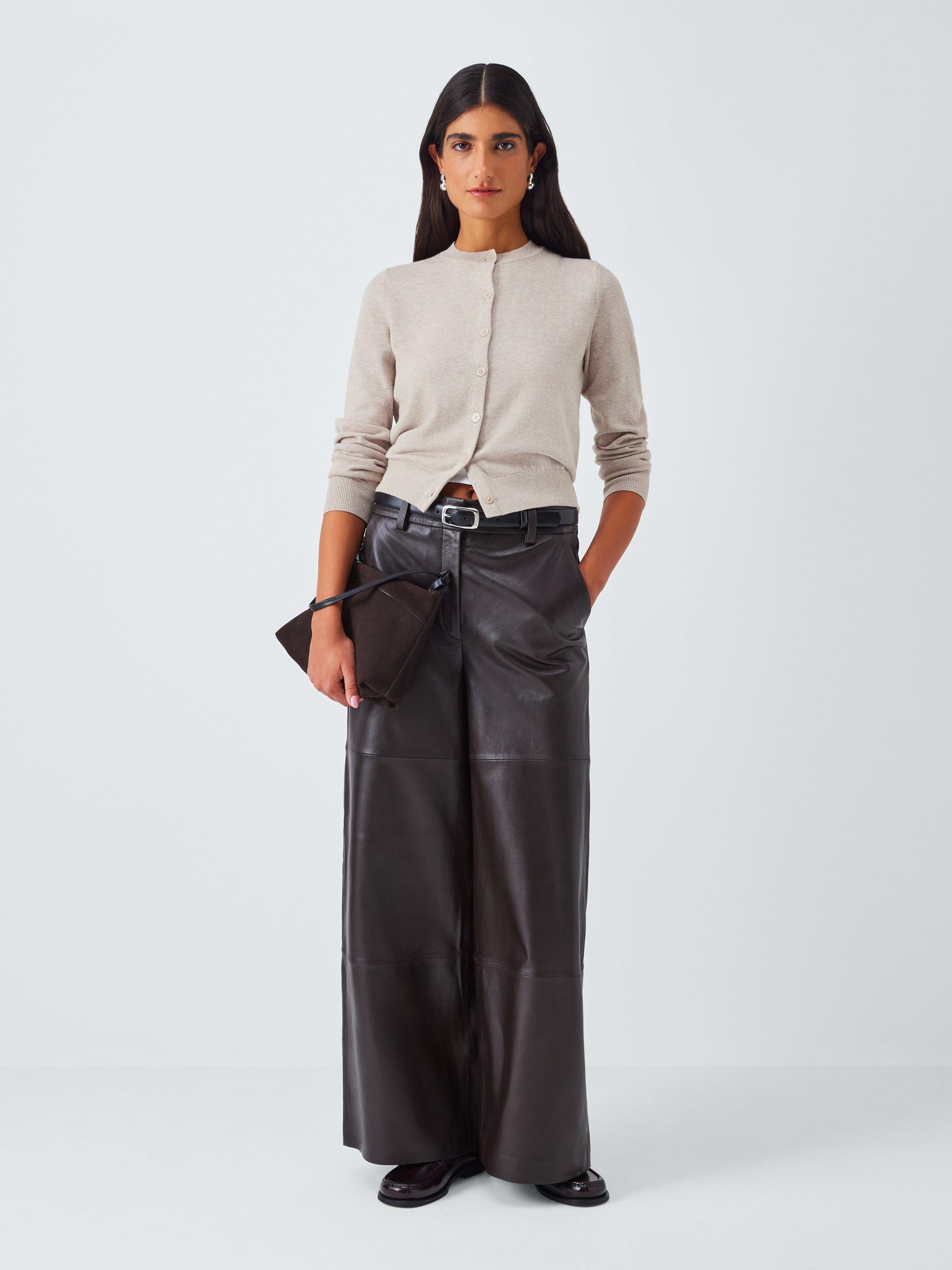 Product image 3 of 6, which shows John Lewis Cotton Crew Neck Cardigan, Natural, 12