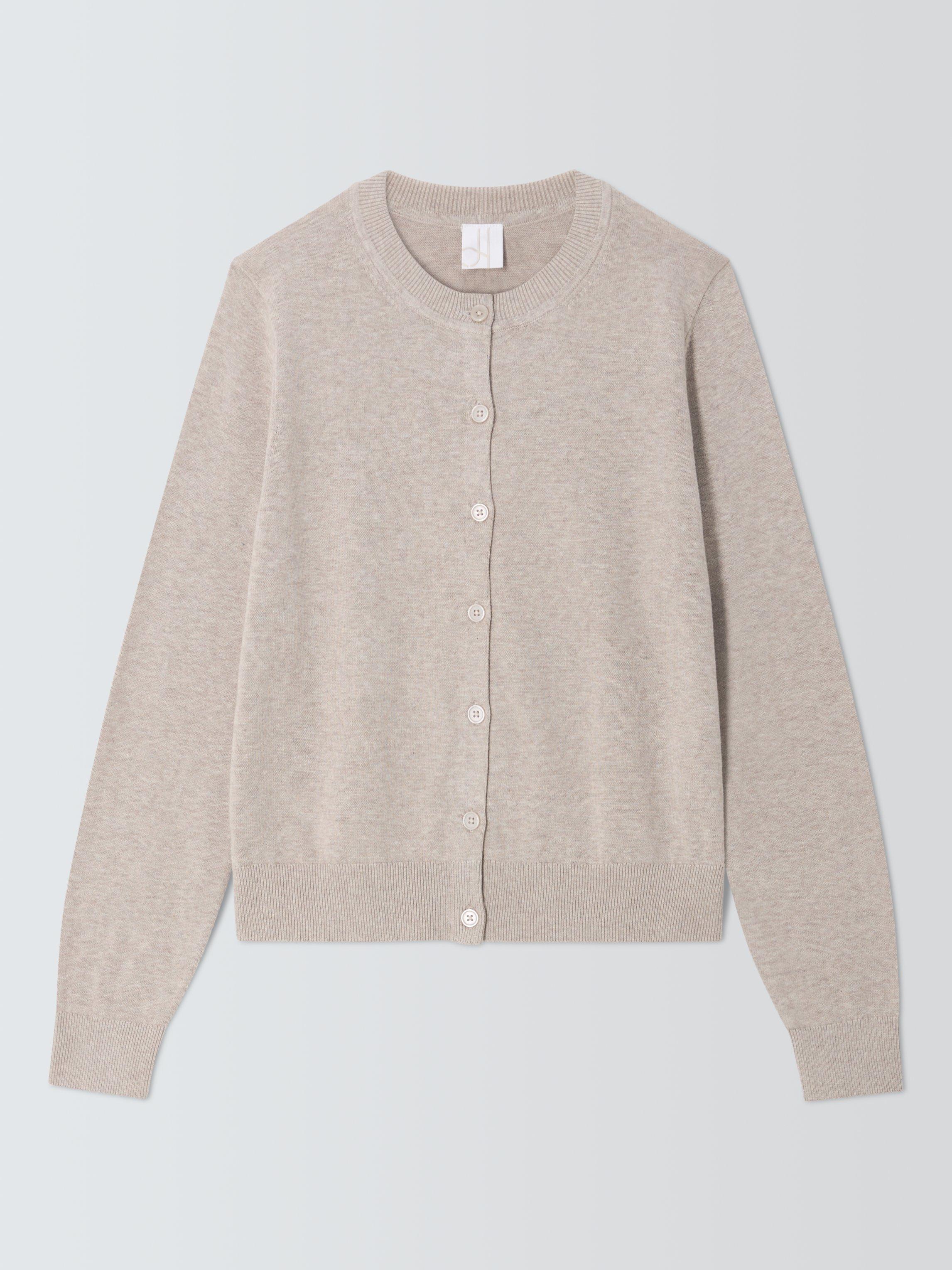 Product image 4 of 6, which shows John Lewis Cotton Crew Neck Cardigan, Natural, 12