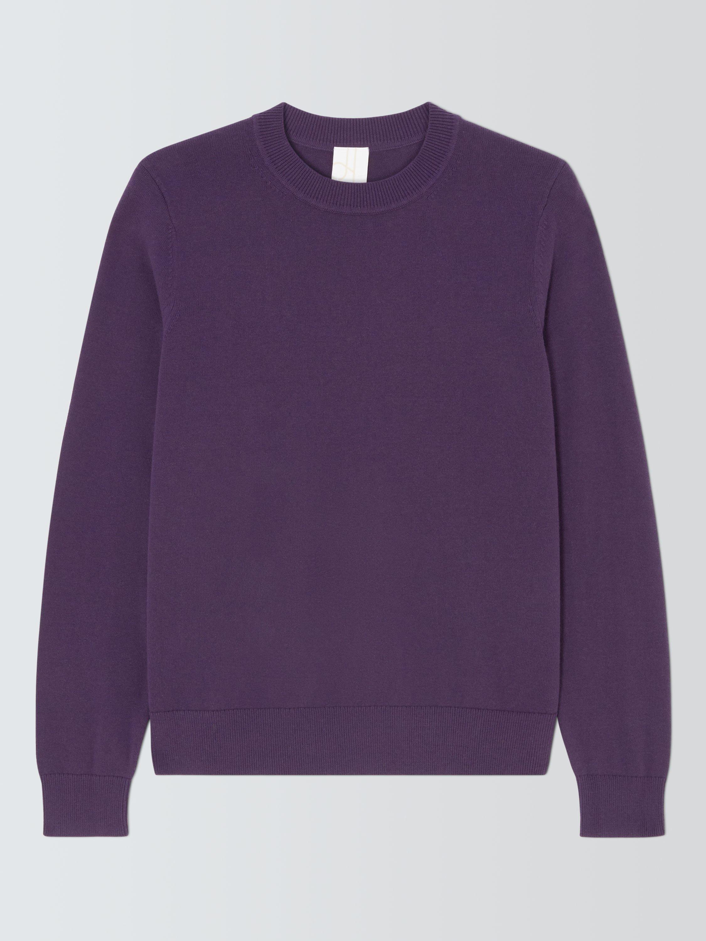 Product image 4 of 6, which shows John Lewis Cotton Crew Neck Jumper, Grape, 8