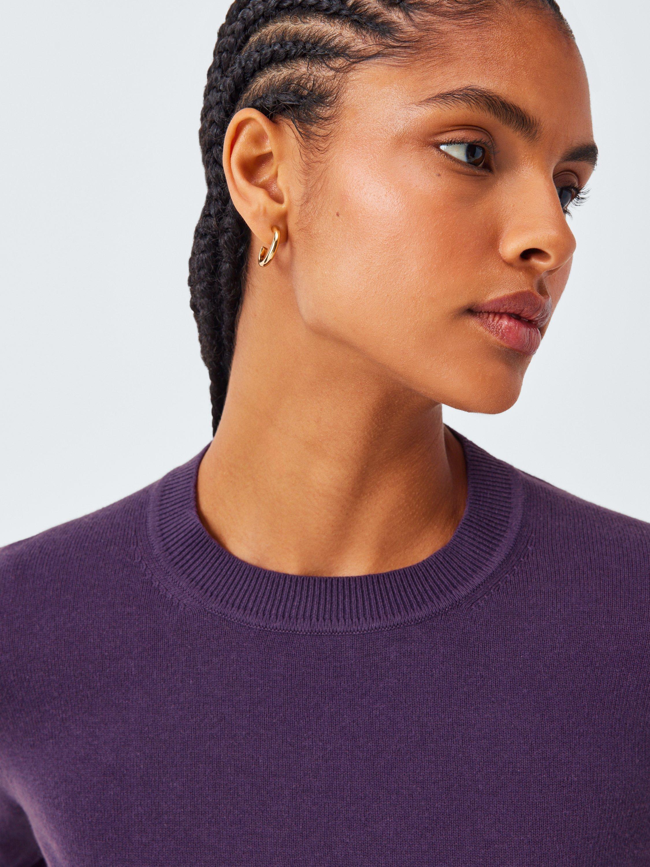 Product image 5 of 6, which shows John Lewis Cotton Crew Neck Jumper, Grape, 8