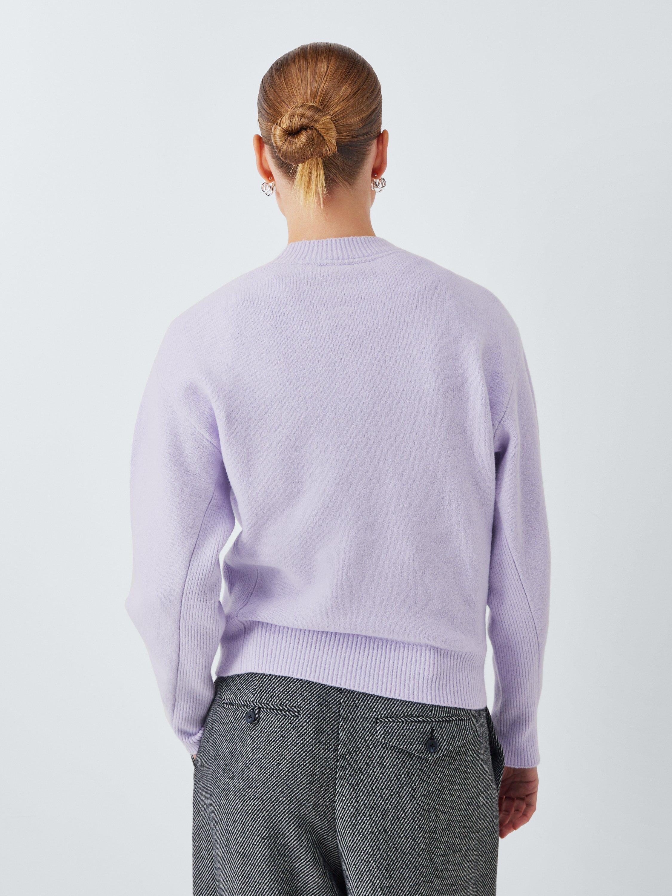 Product image 2 of 6, which shows John Lewis Soft Cotton & Wool Blend Crew Neck Jumper, Lilac, S