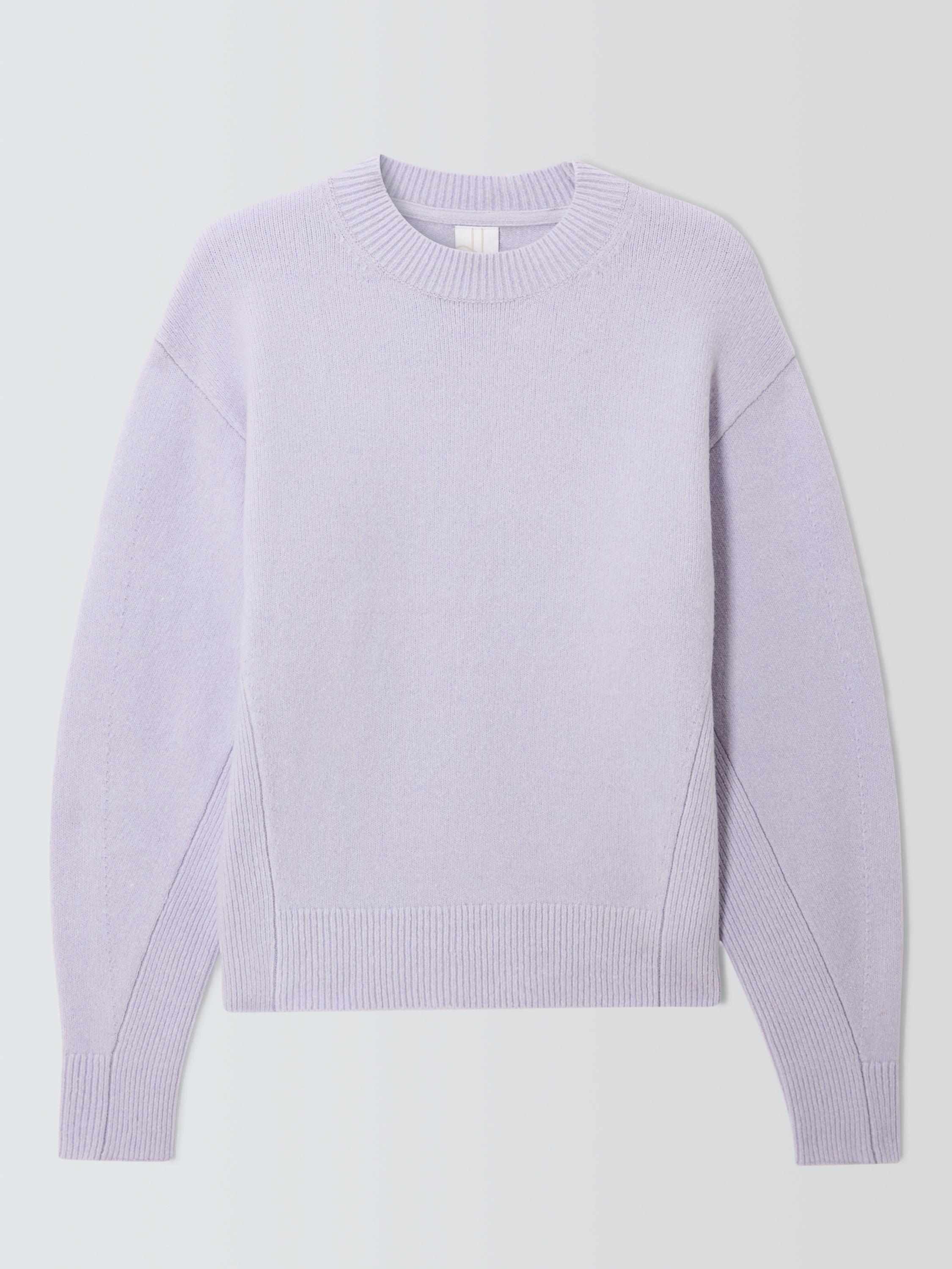 Product image 4 of 6, which shows John Lewis Soft Cotton & Wool Blend Crew Neck Jumper, Lilac, S