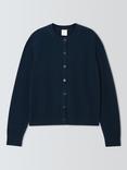 John Lewis Cotton Crew Neck Cardigan, Navy