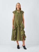 John Lewis Organic Cotton Halter Neck Maxi Dress, Cream