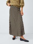 John Lewis Bonnie Geometric Print Maxi Skirt, Black/Multi